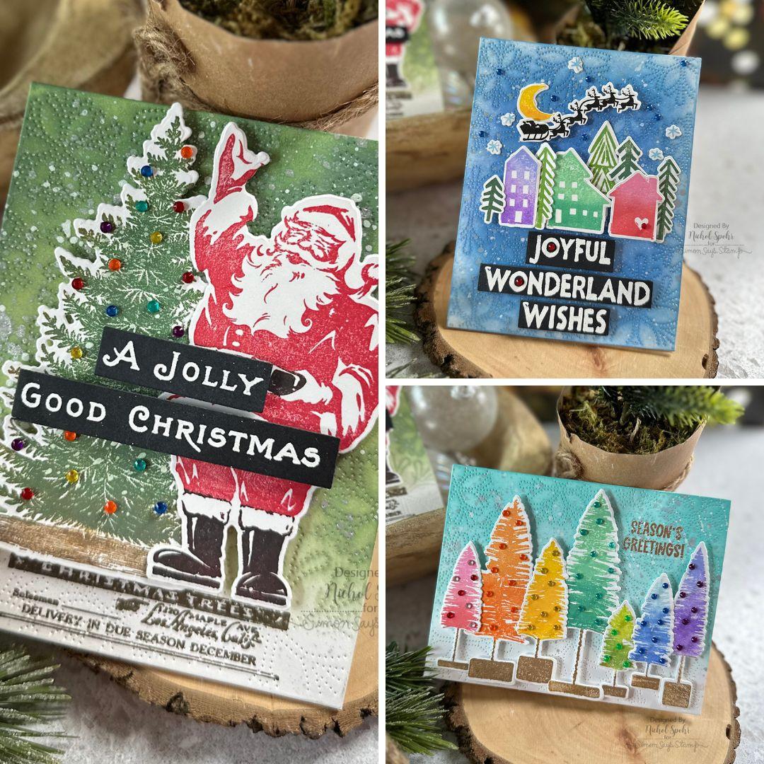 Tim Holtz Distress Oxide Ink Pad Black Soot Ranger TDO55815 Christmas Cards Trio | color-code:ALTM10