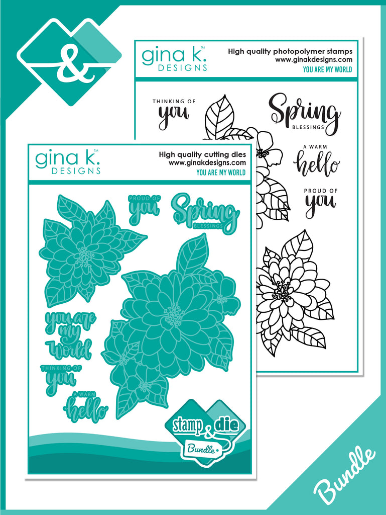 Gina K Designs You Are My World Clear Stamp and Die Bundle die0398