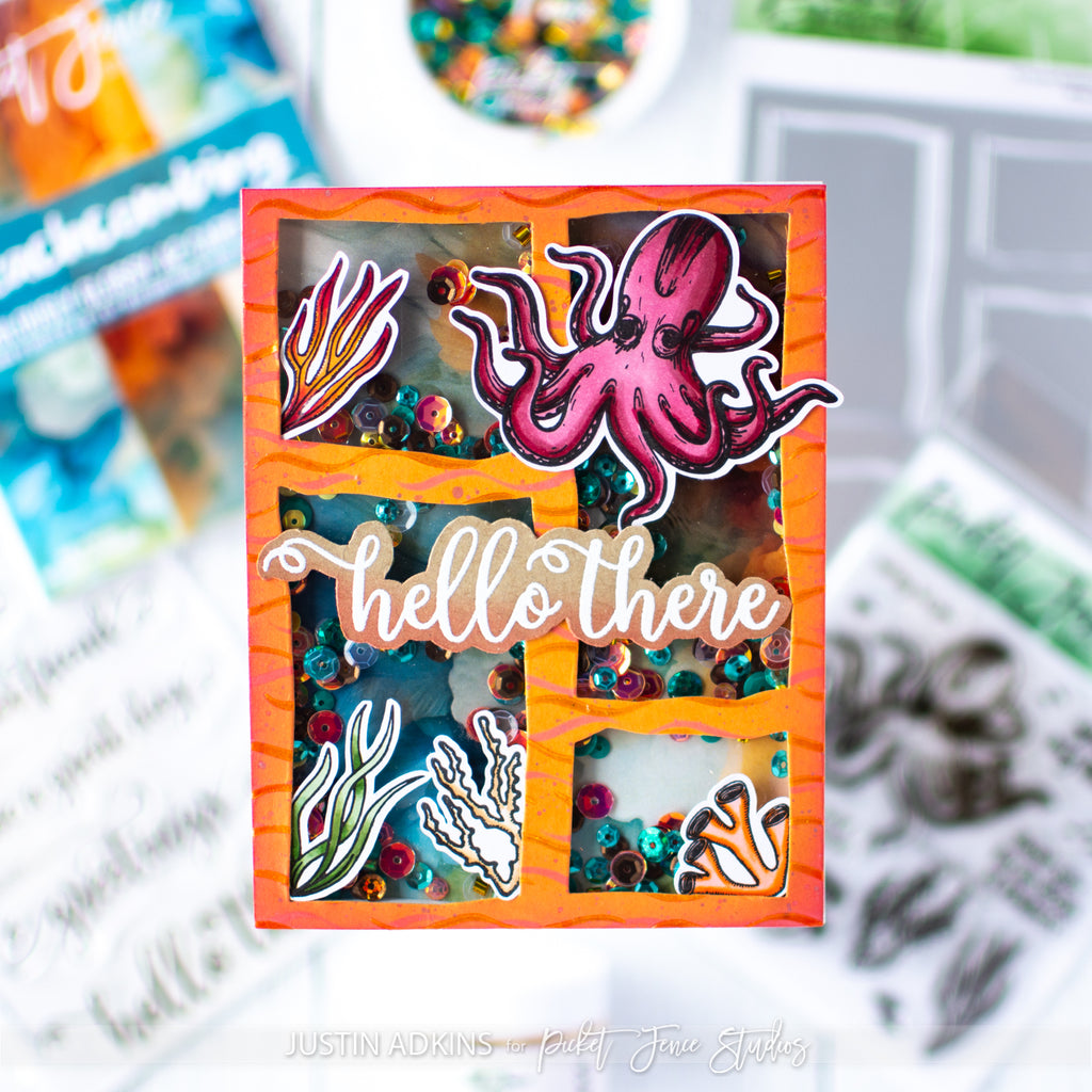 Picket Fence Studios You Octopi my Thoughts Stamp and Die Bundle hello there
