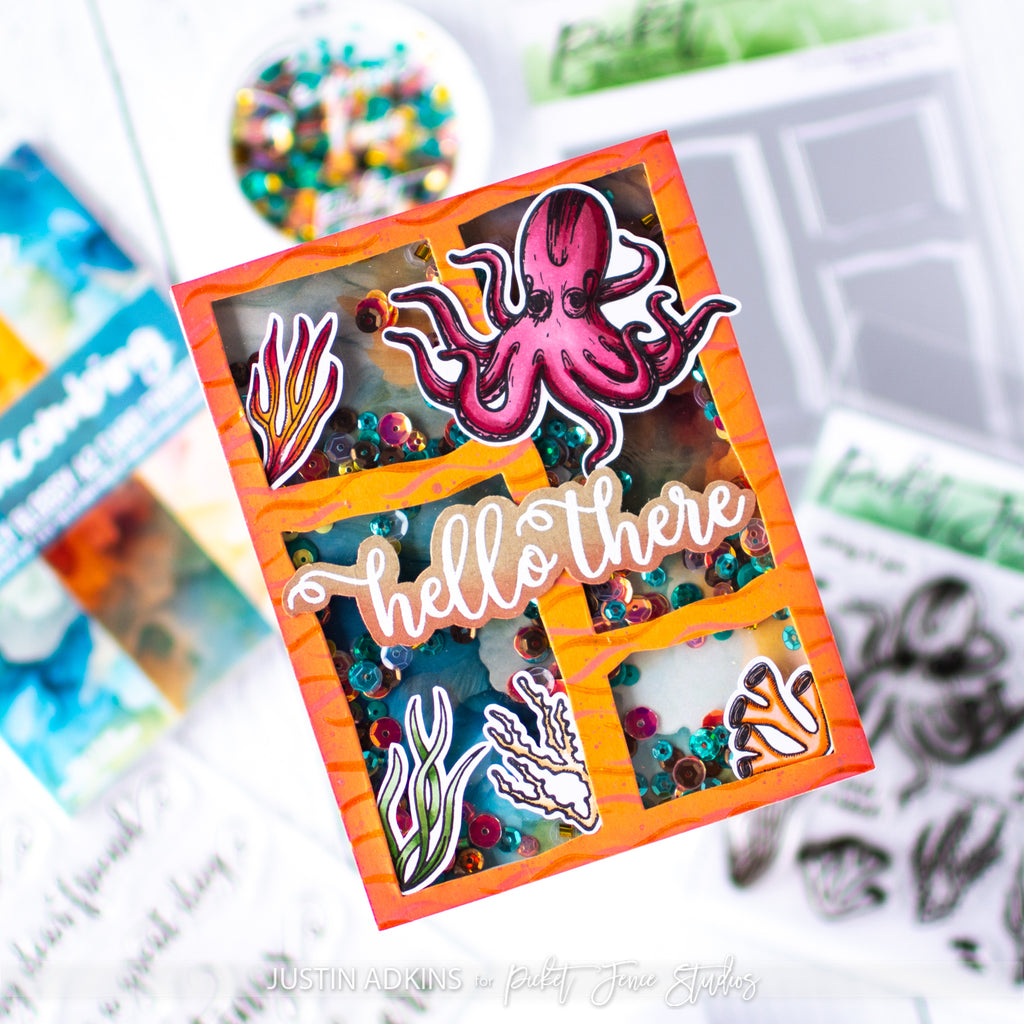 Picket Fence Studios Swanky Sentiments: Salutations Stamp and Die Bundle hello there