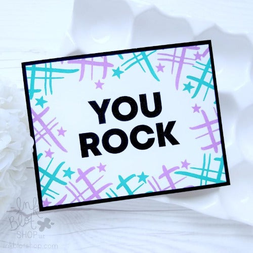 Ink Blot Shop Accents Background Builders Clear Stamps inbl096 you rock card sample