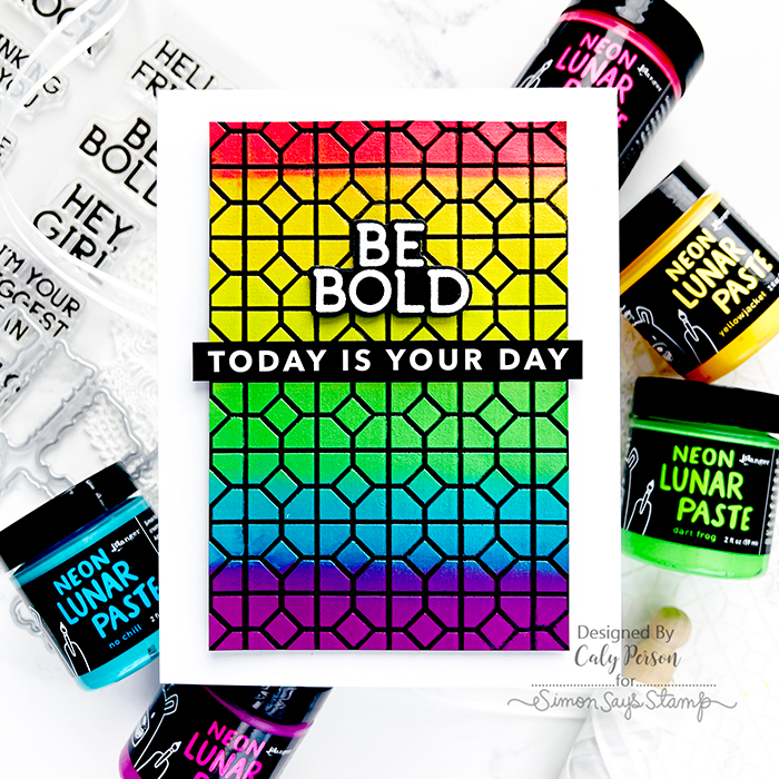 Simon Says Stamp Stencils Lattice Tile 1022st Be Bold Encouragement Card | color-code:ALT07