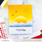 Altenew Lighthearted Birthday Greetings Clear Stamps alt8824 yellow background