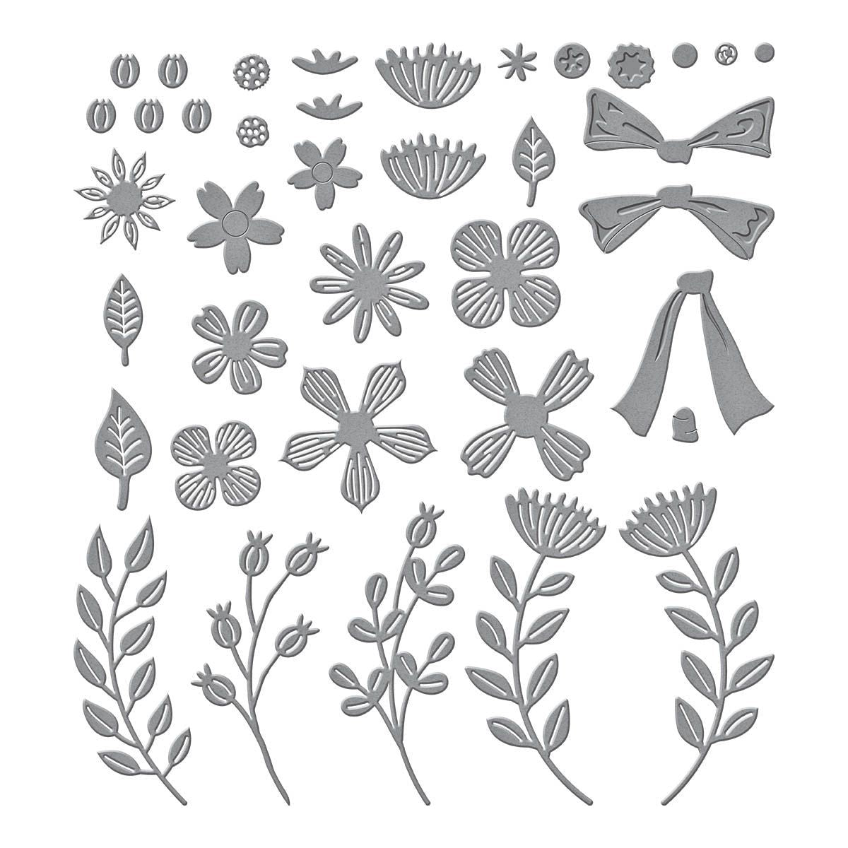 s5-598 Spellbinders Garden Wreath Add-Ons Etched Dies