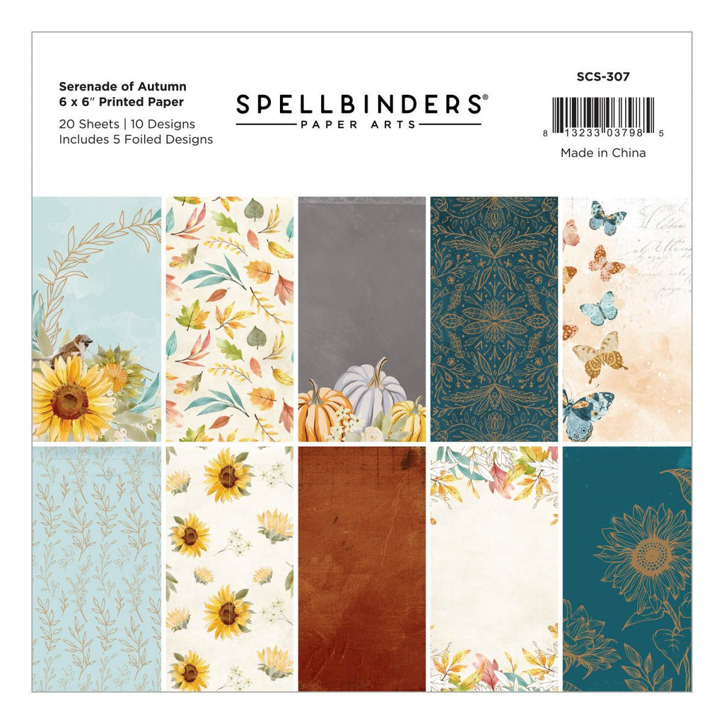 scs-307 Spellbinders Serenade of Autumn 6 x 6 inch Paper Pad