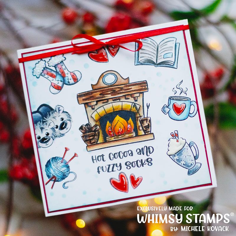 Whimsy Stamps Cozy Winter Clear Stamps khb212 fuzzy socks