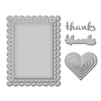s5-616 Spellbinders Heartfelt Thanks and Scallops Etched Dies