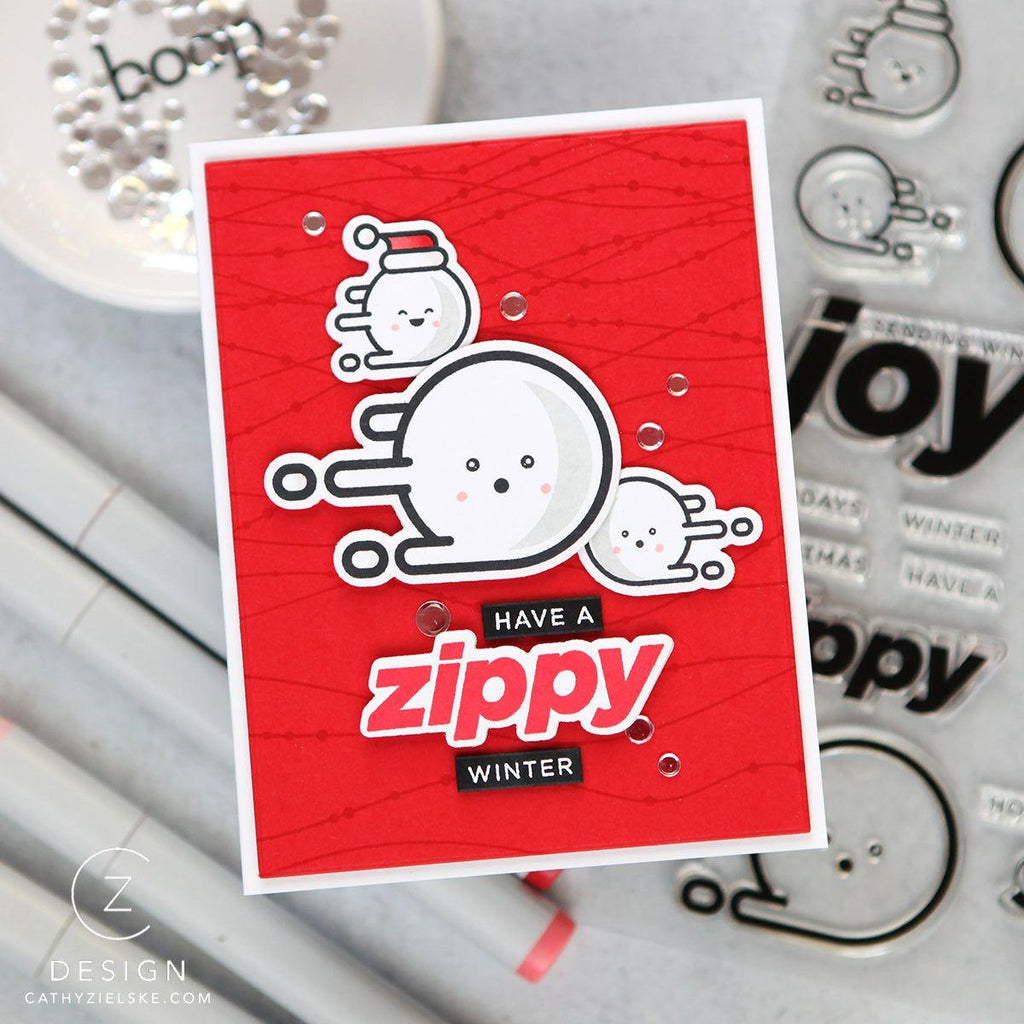 CZ Design Zippy Winter Wafer Dies czd247c Sweet Wishes Winter Card | color-code:ALT02