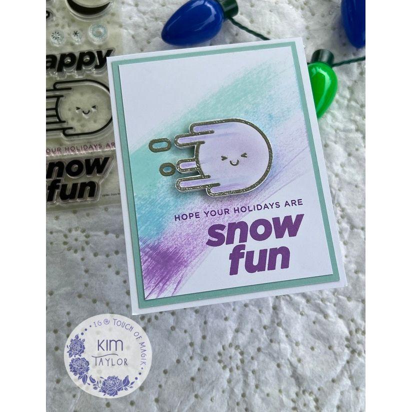 CZ Design Clear Stamps Zippy Winter cz286c Sweet Wishes Winter Card