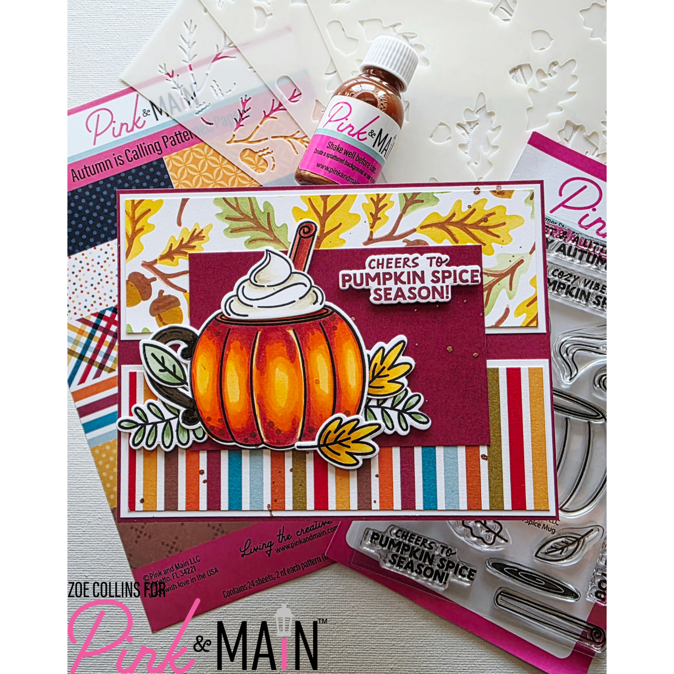 Pink and Main Pumpkin Spice Mug Clear Stamps pm0897
