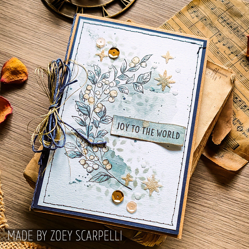 Tim Holtz Clear Stamps and Stencil Sketch Greenery, Plaid and Nordic thmm132