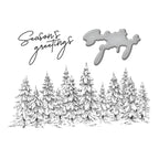 bp-073 Spellbinders Seasons Greetings Evergreens Press Plate and Die Set