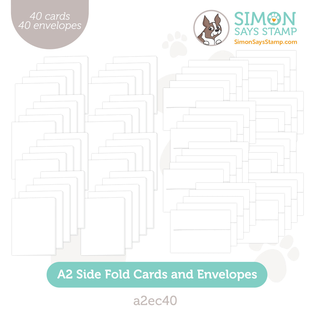 Simon Says Stamp White A2 Side Fold Cards and Envelopes Pack of 40
