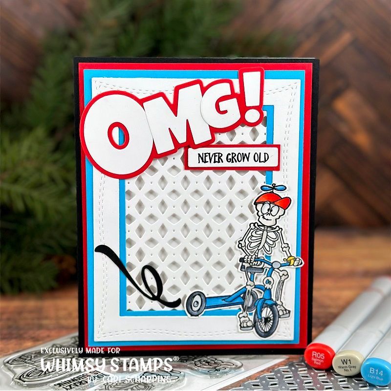 Whimsy Stamps Never Grow Old Clear Stamps dp1127 tricycle