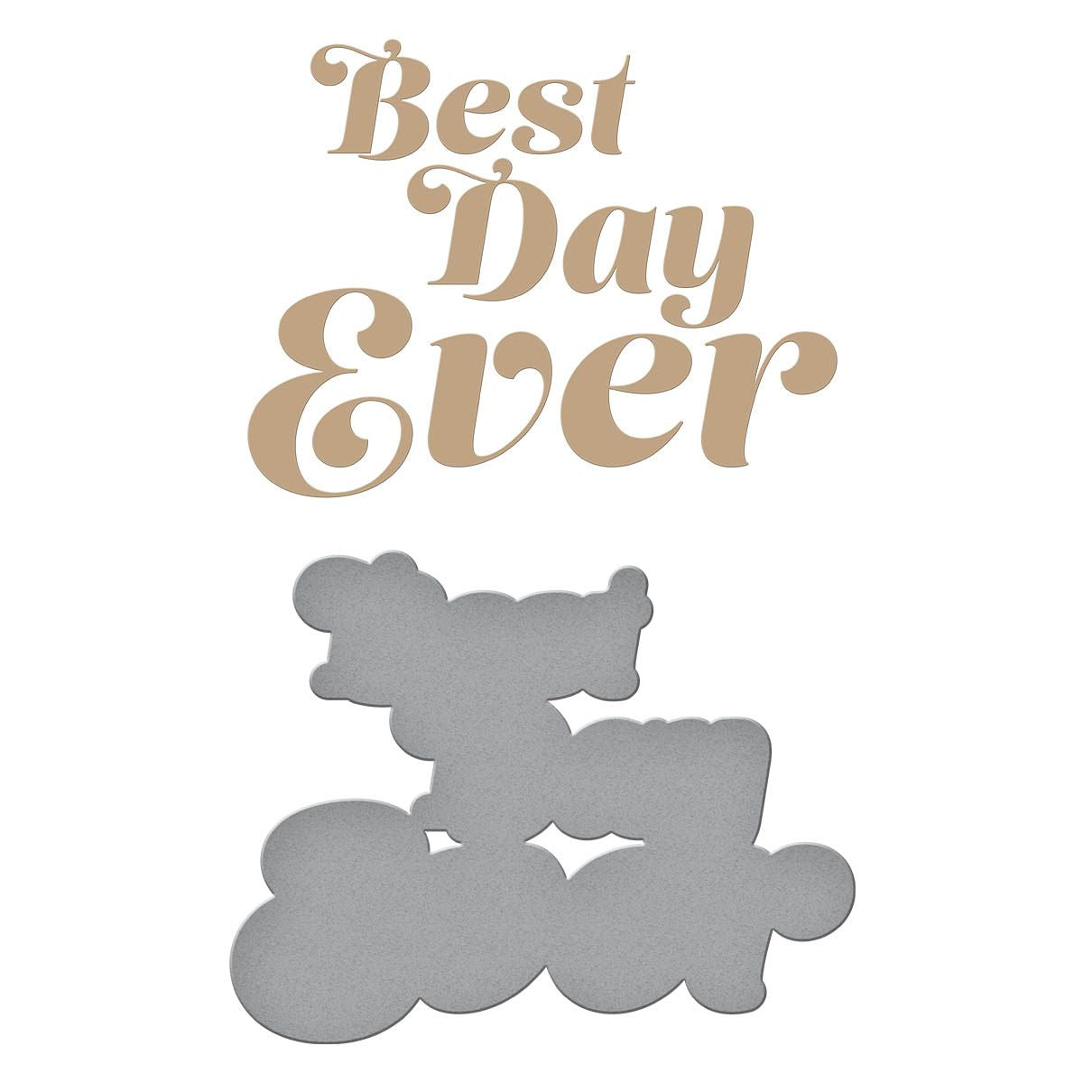 GLP-385 Spellbinders Glimmering Best Day Hot Foil Plate and Die Set