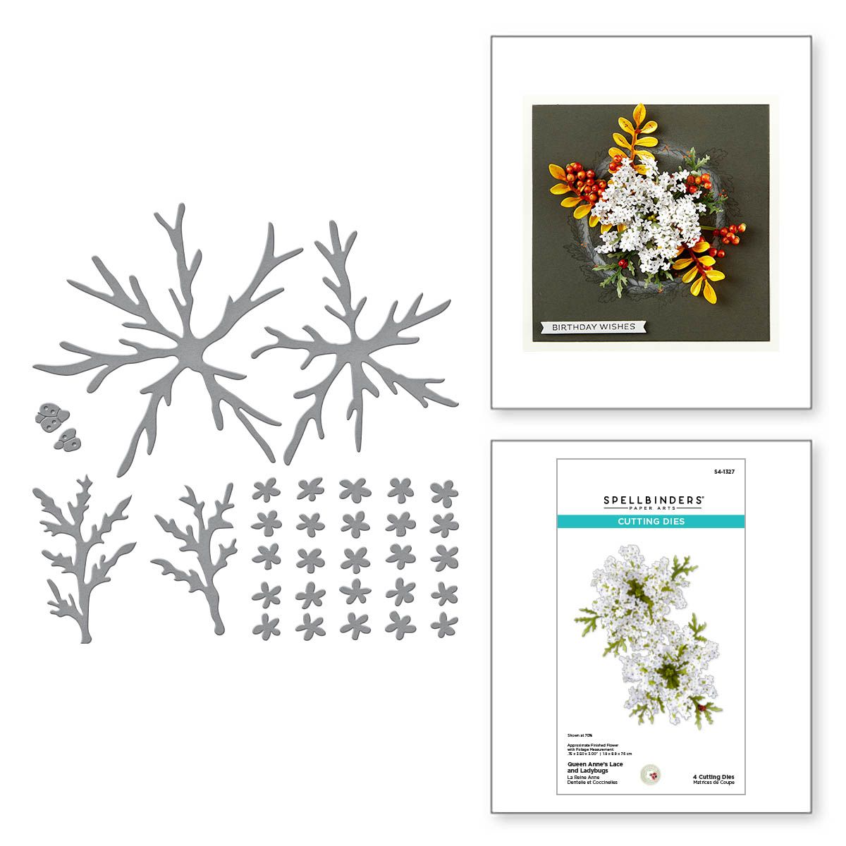 s4-1327 Spellbinders Queen Anne's Lace and Ladybugs Etched Dies product image