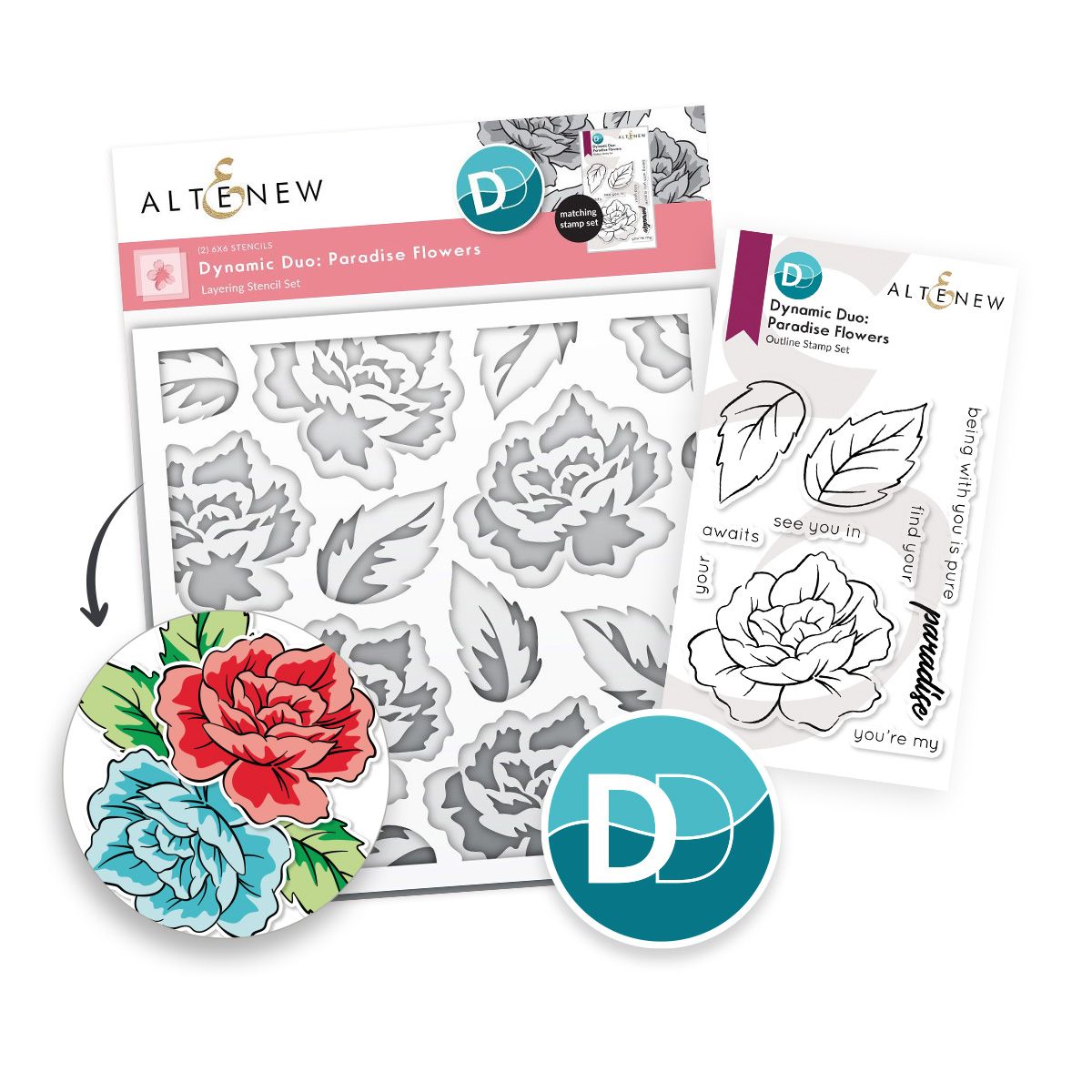 Altenew Dynamic Duo Paradise Flowers alt8459bn