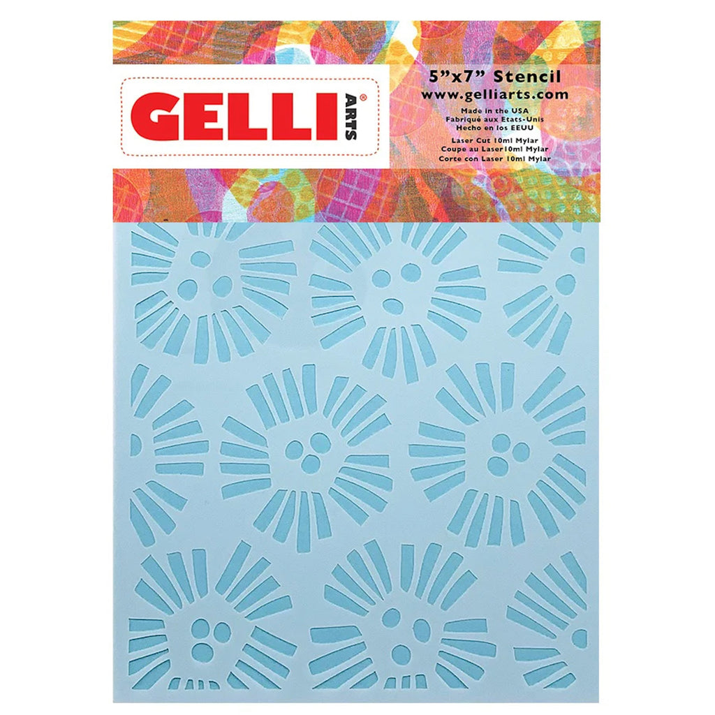 Gelli Arts 5x7 Abstract Flower Stencil for Printing Plates