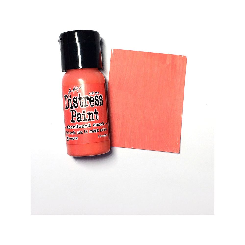 Tim Holtz Flip Top Distress Paint ABANDONED CORAL Ranger TDF50186 Color Swatch