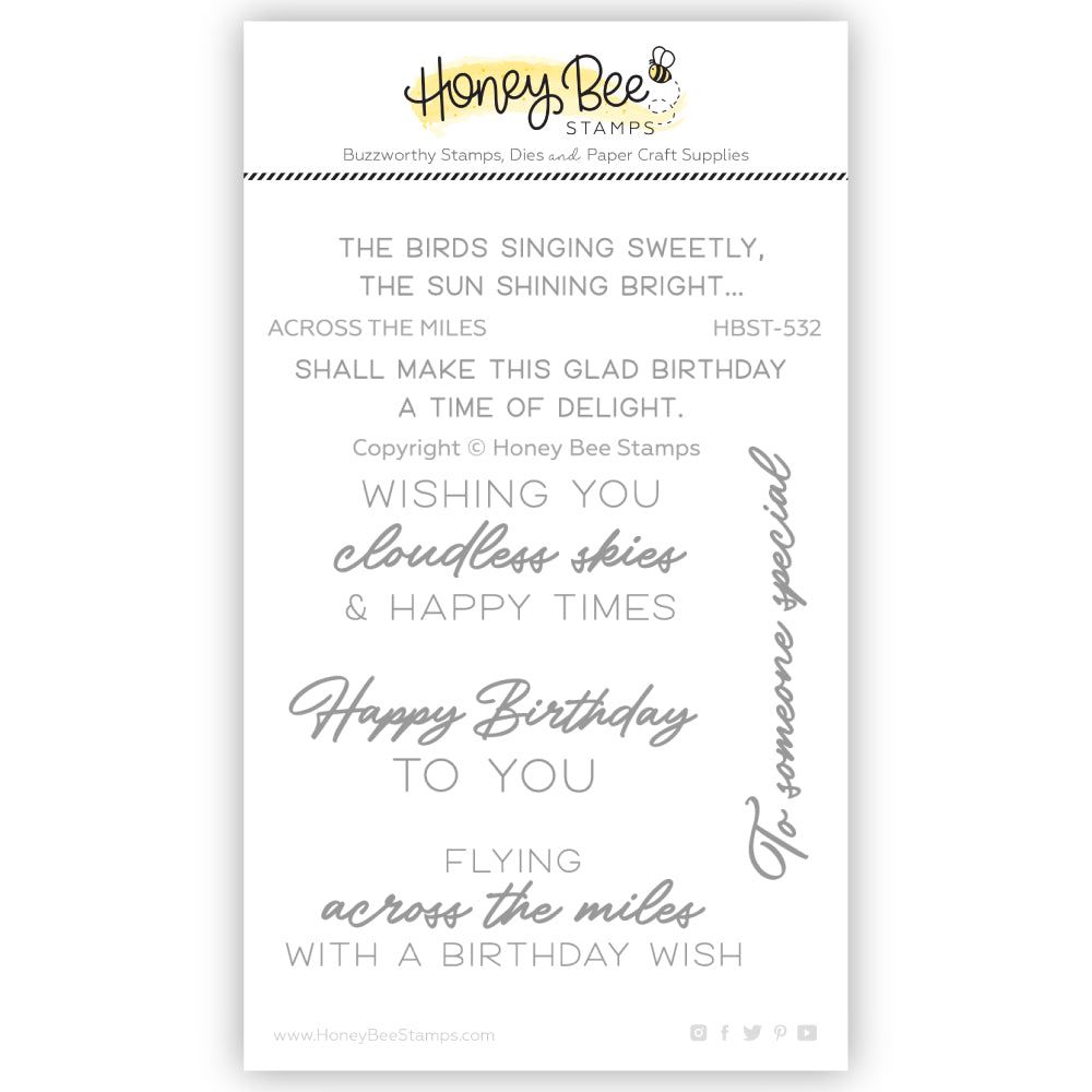 Honey Bee Across The Miles Clear Stamps hbst-532