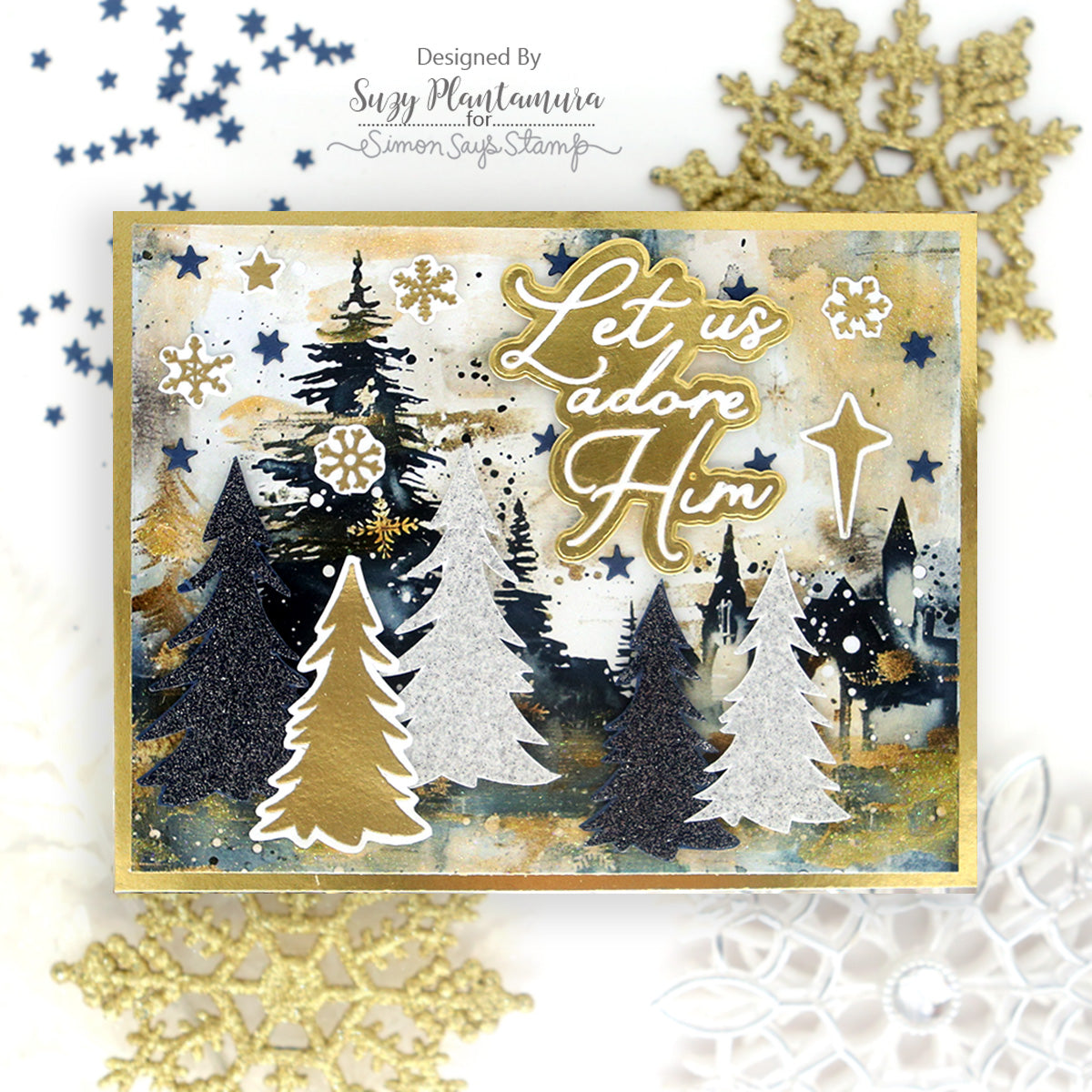 Simon Says Stamp Let Us Adore Him Wafer Dies 1520sd Christmas Card | color-code:ALT04