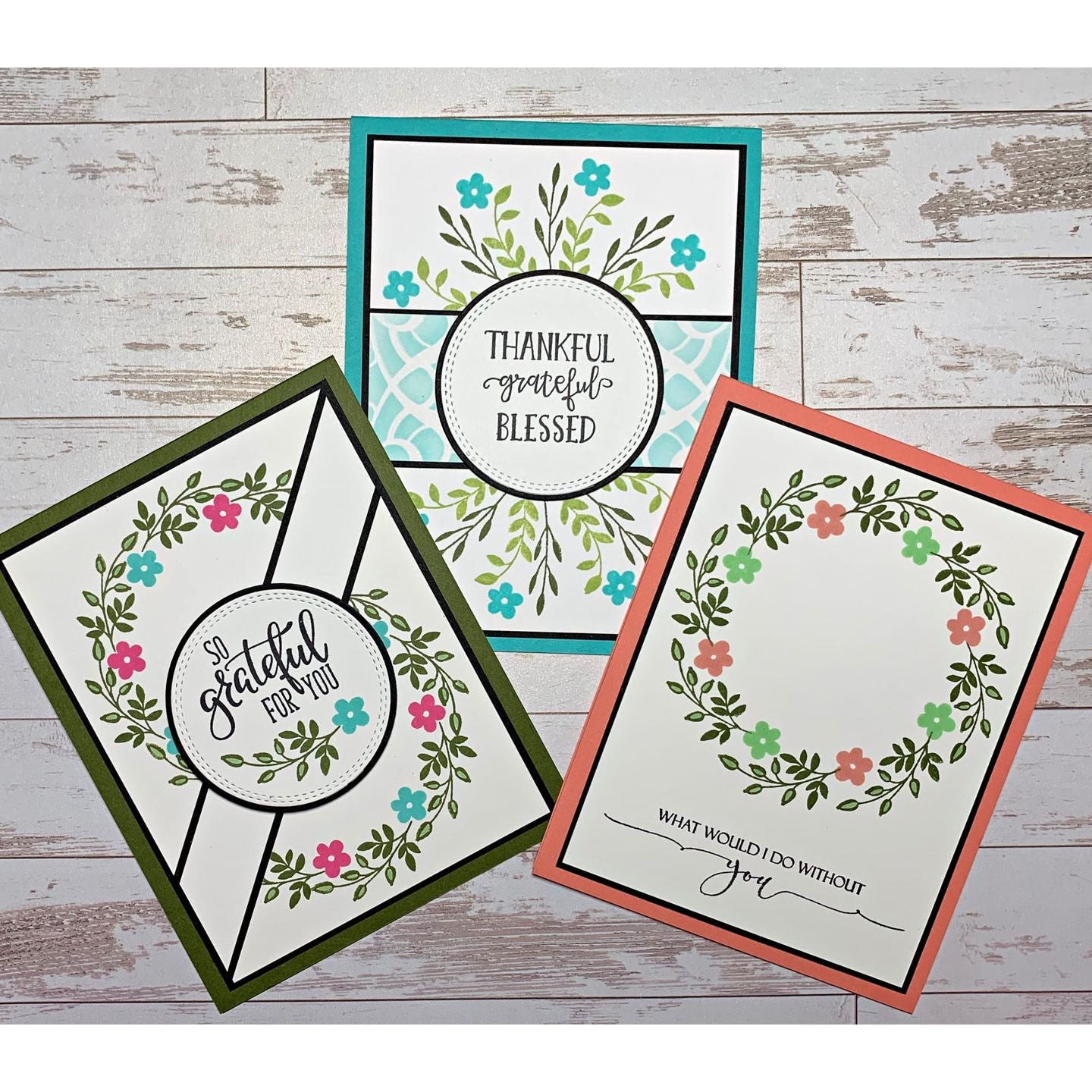Gina K Designs AUTUMN WREATH BUILDER Clear Stamps 3573 thankful