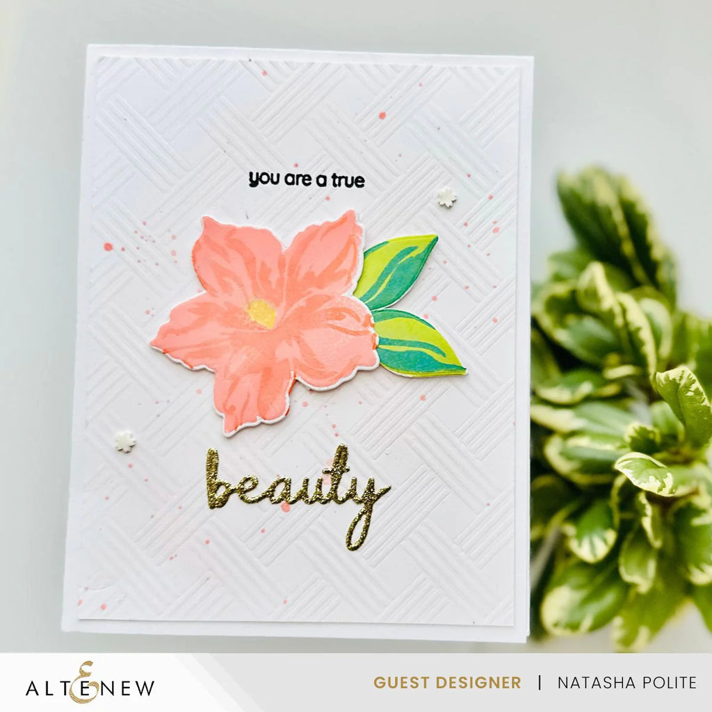Altenew Mini Delight Radiating Beauty Stamp and Die Set alt8084bn peach flower