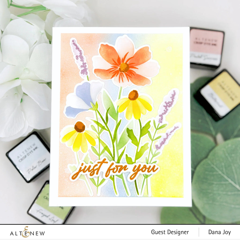 Altenew Dynamic Duo Wildflower Bouquet Clear Stamp and Stencil Set alt8086bn wildflowers