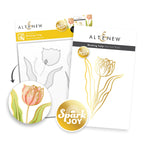 Altenew Spark Joy Blushing Tulip Stencil and Hot Foil Plate Set