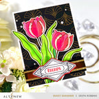 Altenew Spark Joy Blushing Tulip Stencil and Hot Foil Plate Set spring flowers