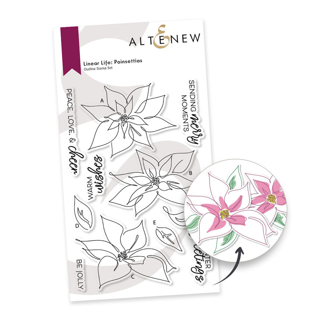 Altenew Linear Life Poinsettias Stamps alt8204