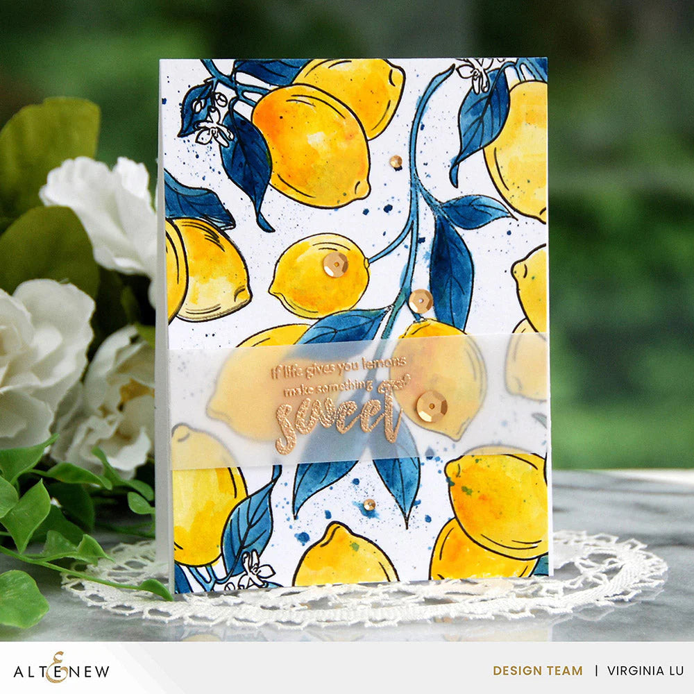 Altenew Zesty Life Simple Coloring Stencils ALT8002 lemon stencil