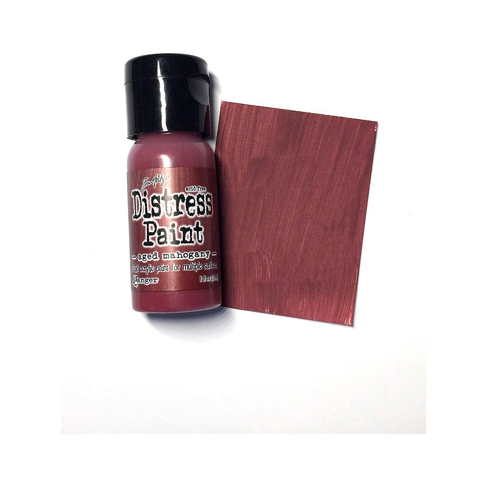 Tim Holtz Flip Top Distress Paint Aged Mahogany Ranger TDF52890 Color Swatch
