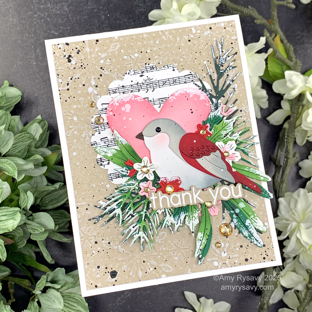 Simon Says Stamp Embossing Folder Twinkle Snowflakes sf457 Winter Thank You Card | color-code:ALT01