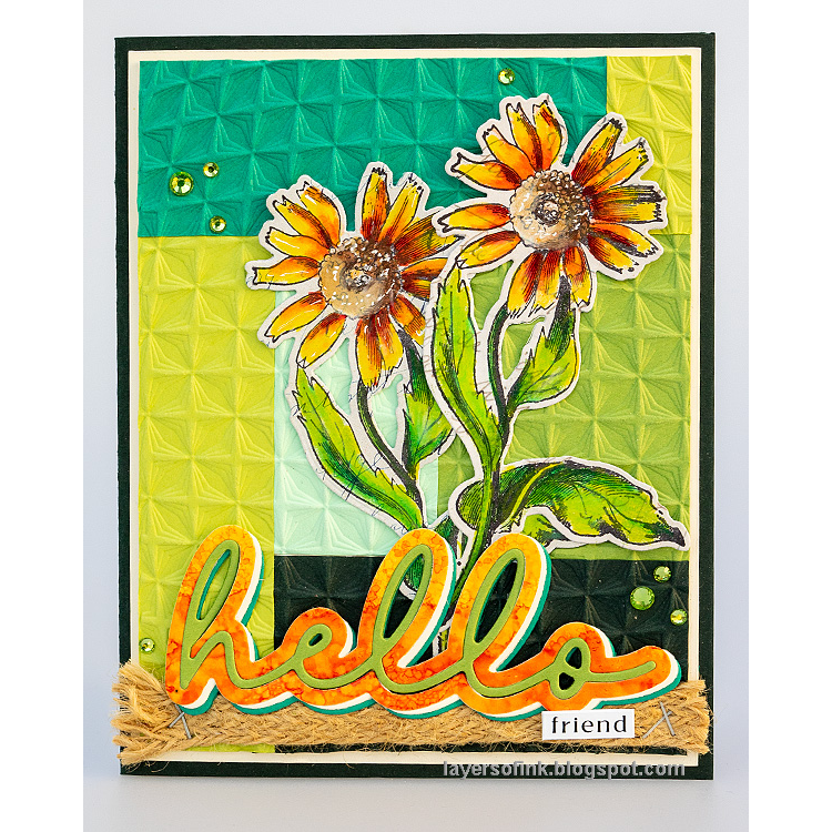 Simon Says Stamp Embossing Folder Diamond Warp sf409 Stamptember Hello Card | color-code:ALT01