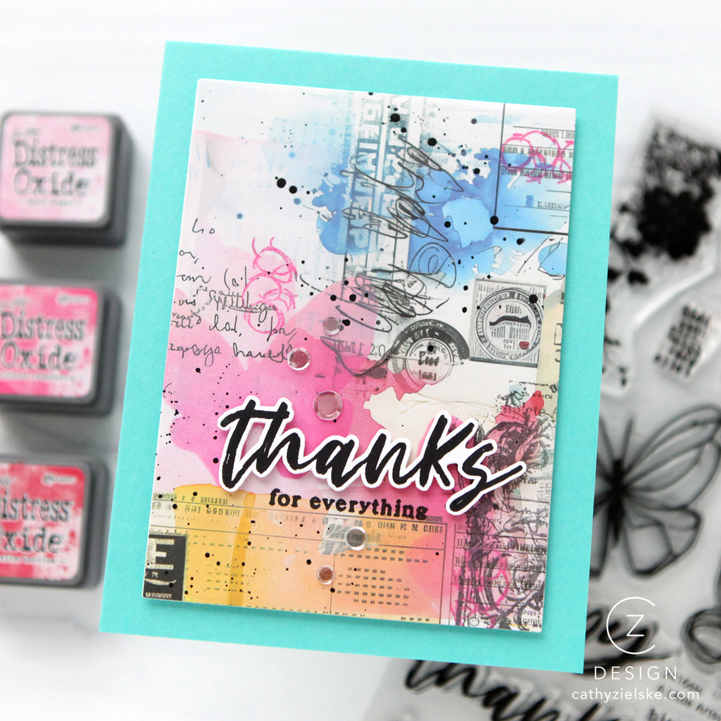 Simon Says Stamps Dies and Stencils A Little Artsy set1214la Thanks Card