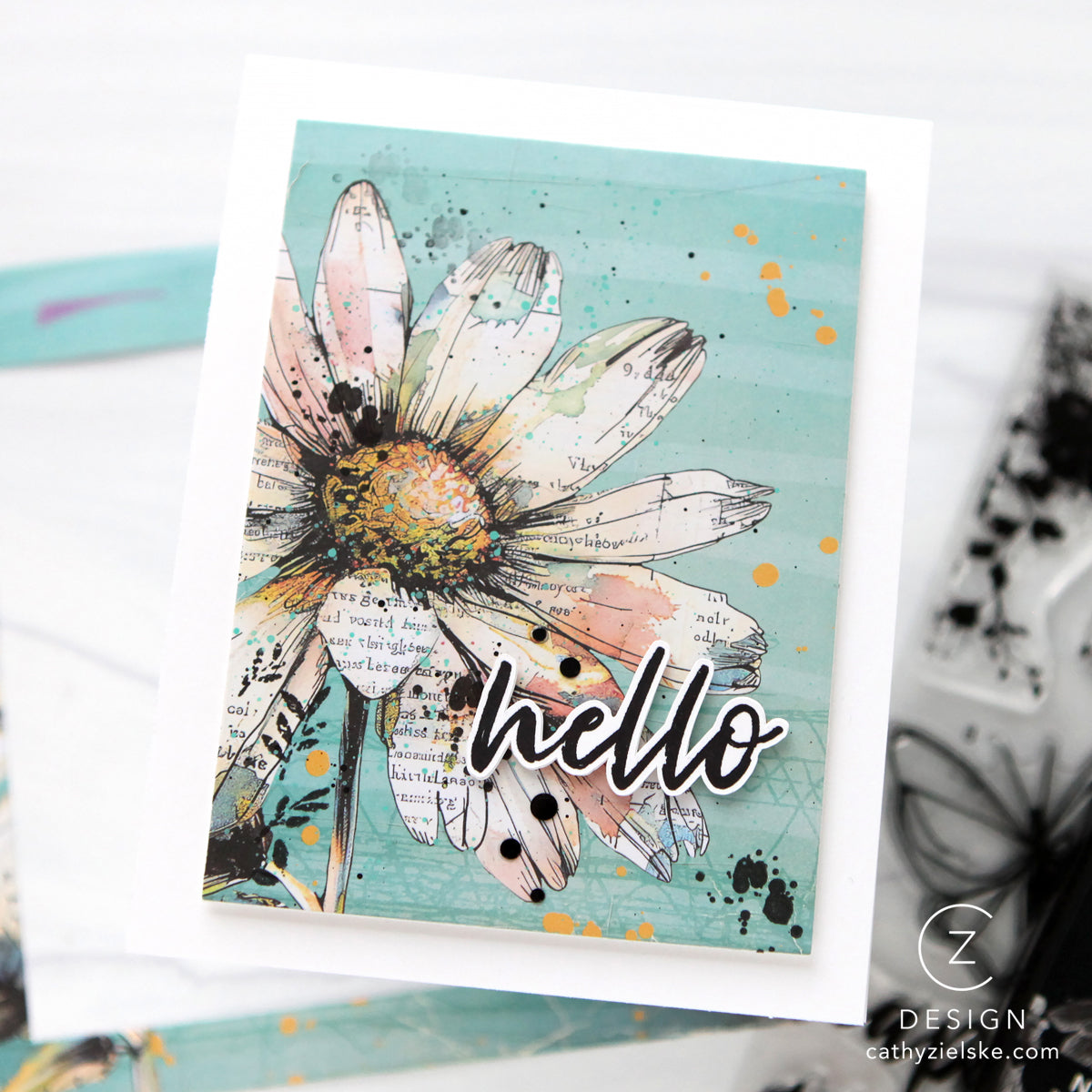 Simon Says Clear Stamps A Little Artsy 2416ssc Hello Card