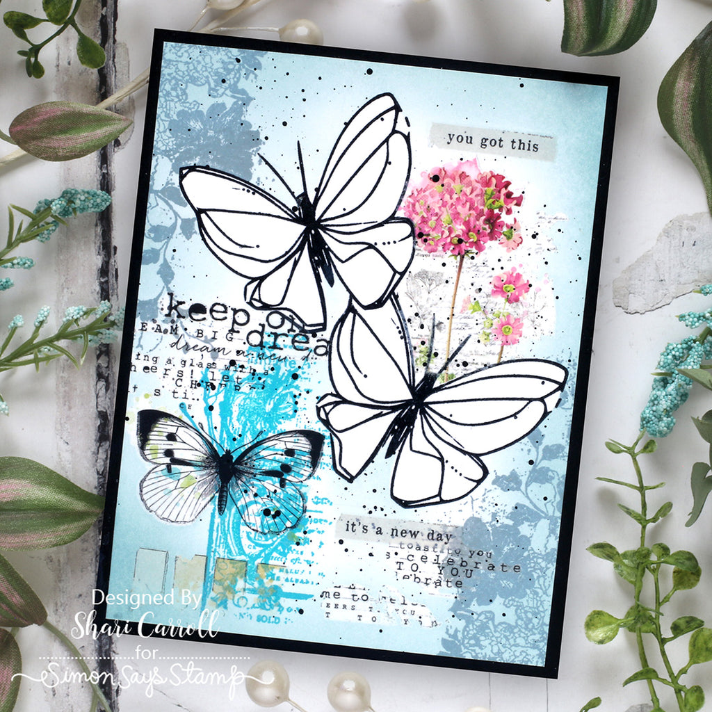 Simon Says Stamp Set of 2 Stencils and 3 Masks A Little Artsy 1135stc Encouragement Card | color-code:ALT03