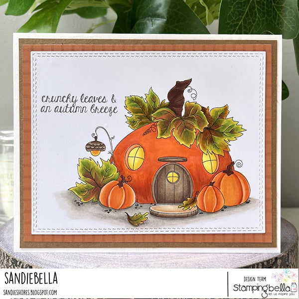Stamping Bella Autumn Sentiment Cling Stamps eb1246 crunchy leaves