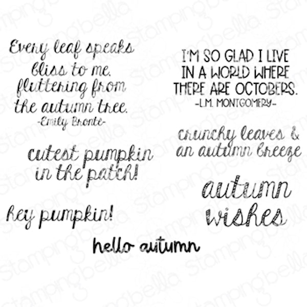 Stamping Bella Autumn Sentiment Cling Stamps eb1246