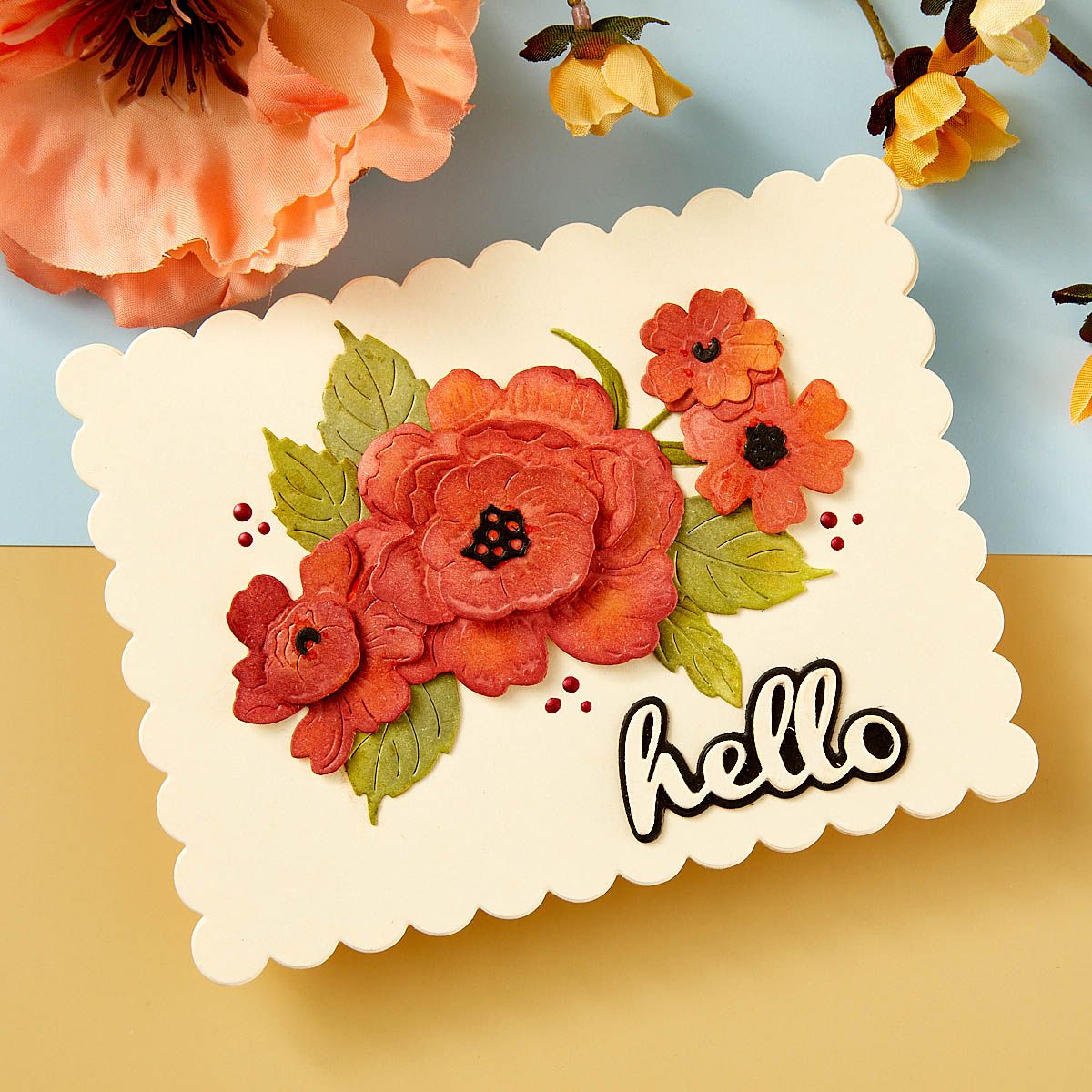 s5-616 Spellbinders Heartfelt Thanks and Scallops Etched Dies hello
