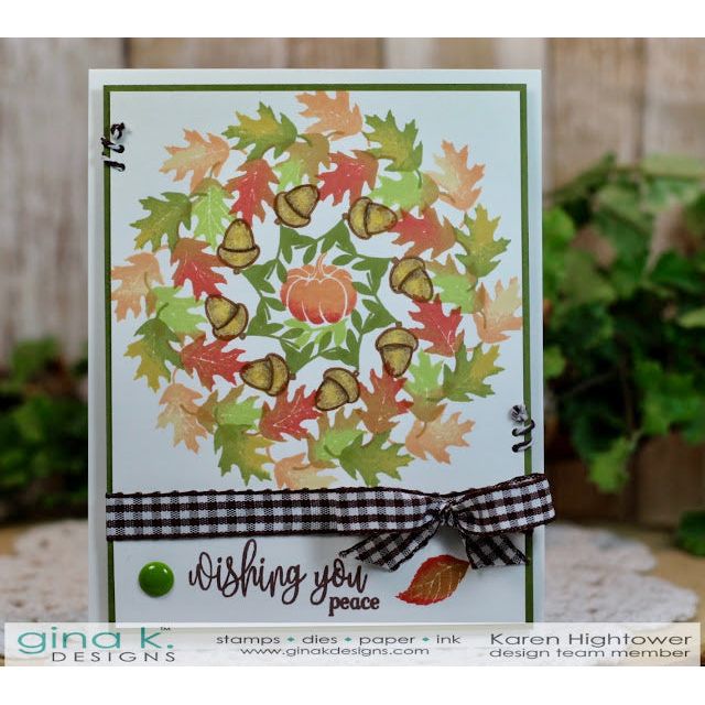 Gina K Designs AUTUMN WREATH BUILDER Clear Stamps 3573 wishing you