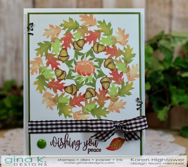 Gina K Designs AUTUMN WREATH BUILDER Clear Stamps 3573 wishing you