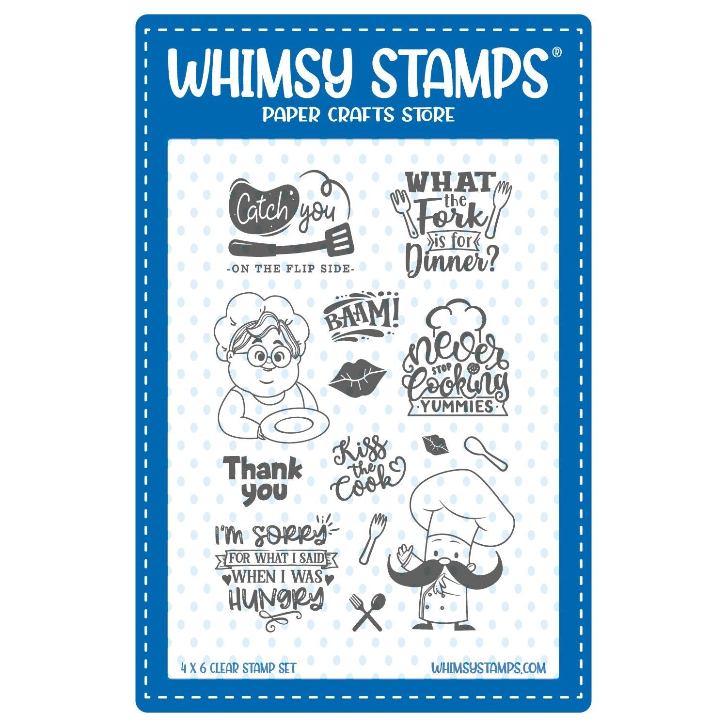 Whimsy Stamps Whats For Dinner Clear Stamps cwsd470
