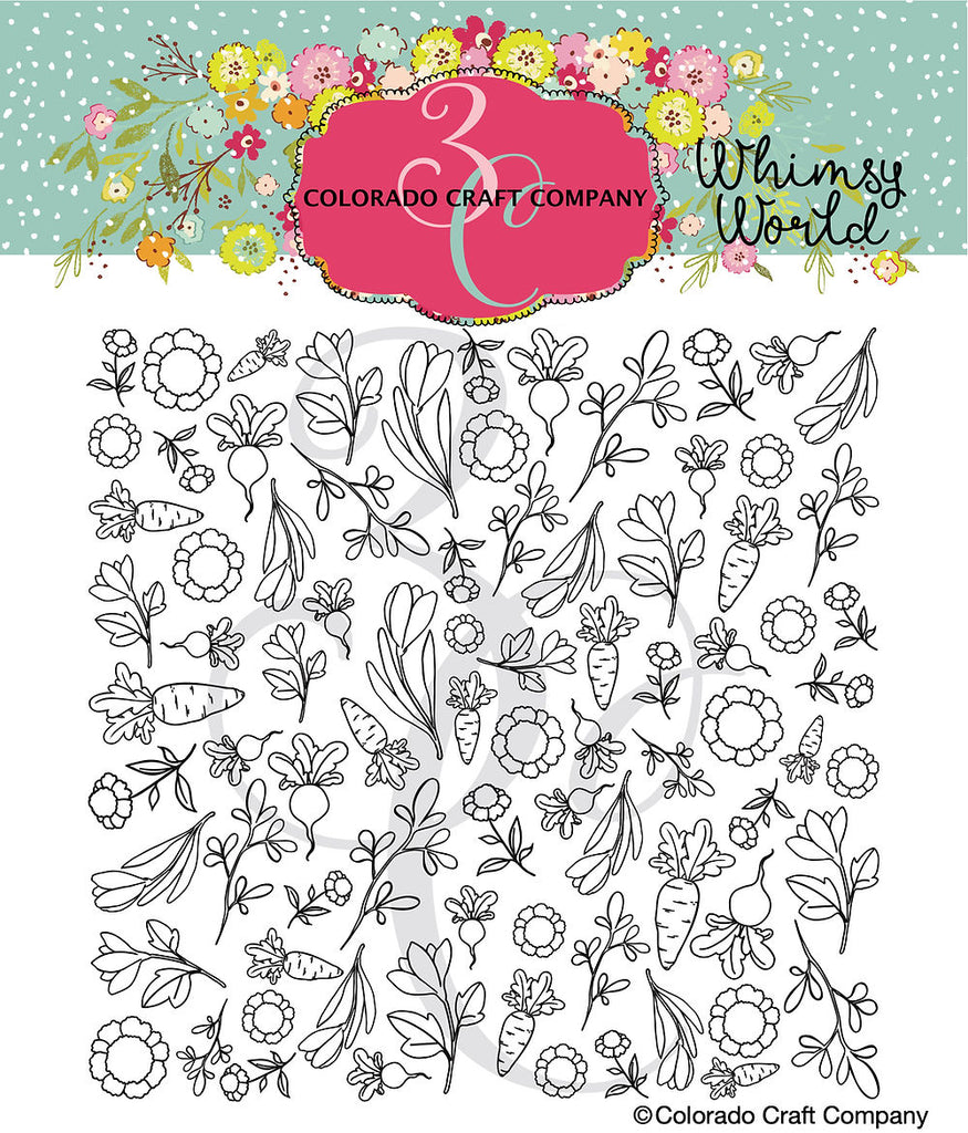 Colorado Craft Company Whimsy World Spring Background Clear Stamp ww856