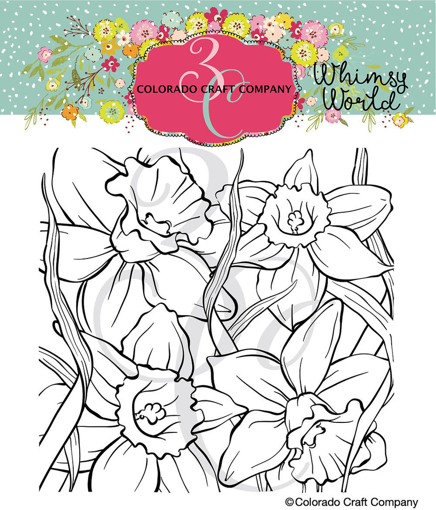 Colorado Craft Company Whimsy World Daffodil Background ww857