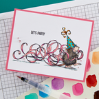 rsc-010 Spellbinders Party Streamers Cling Rubber Stamps let's party