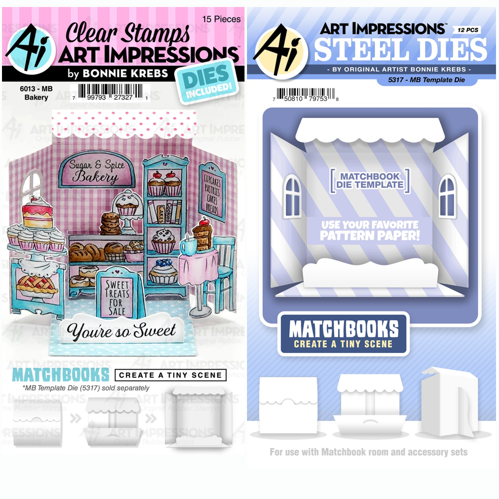 Art Impressions Bakery and Template Matchbook Stamps and Dies Bundle
