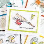 Rainbow Splash Clear Stamps Baseball rs113c Birthday Card | color-code:ALT01