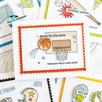 Rainbow Splash Stamps Dies and Stencil Basketball rs37set Birthday Card | color-code:ALT01